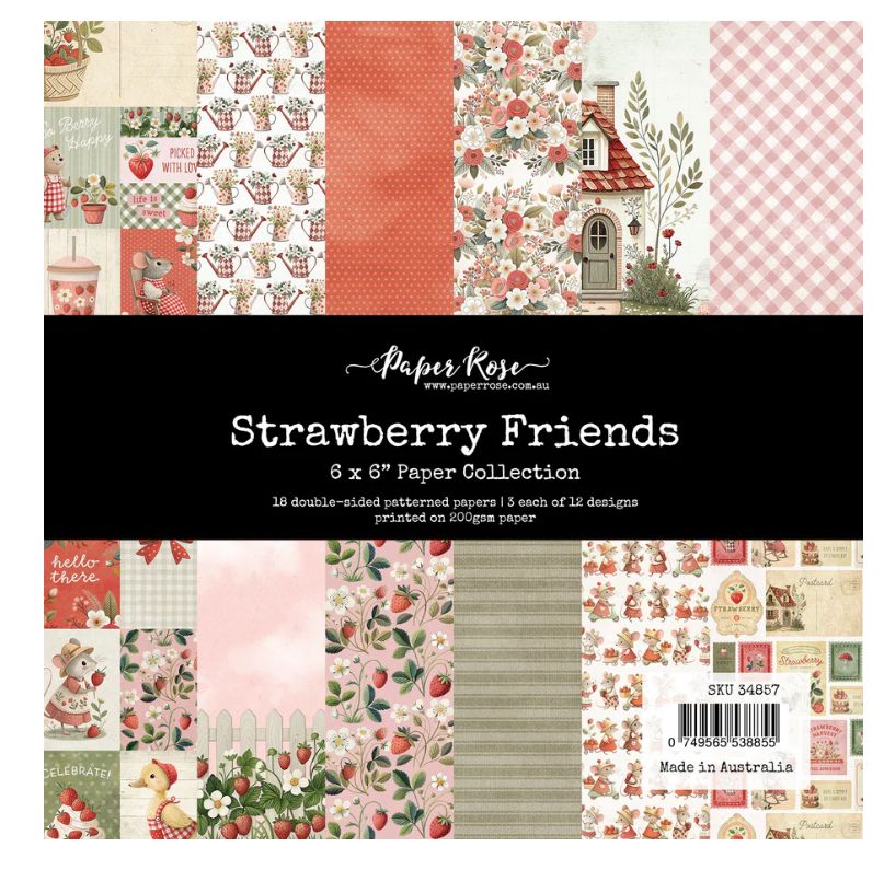 Strawberry Friends 6x6 Paper Pad