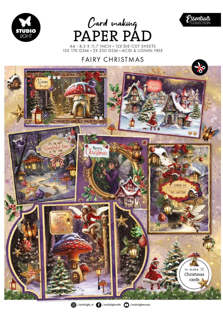 Fairy Christmas - Card Making Pad Essentials 14 Sheets