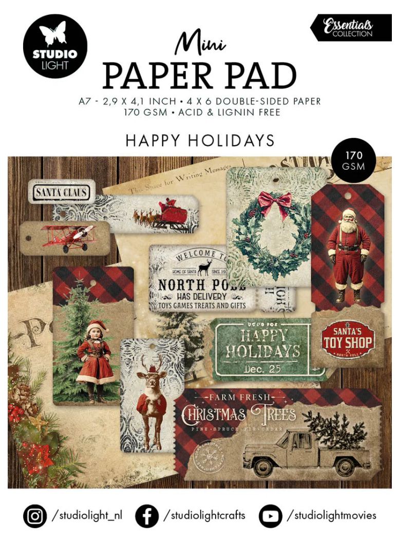 Happy Holidays - Mini Paper Pad 24 Sheets