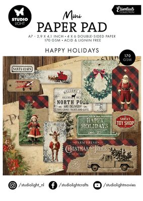 Happy Holidays - Mini Paper Pad 24 Sheets