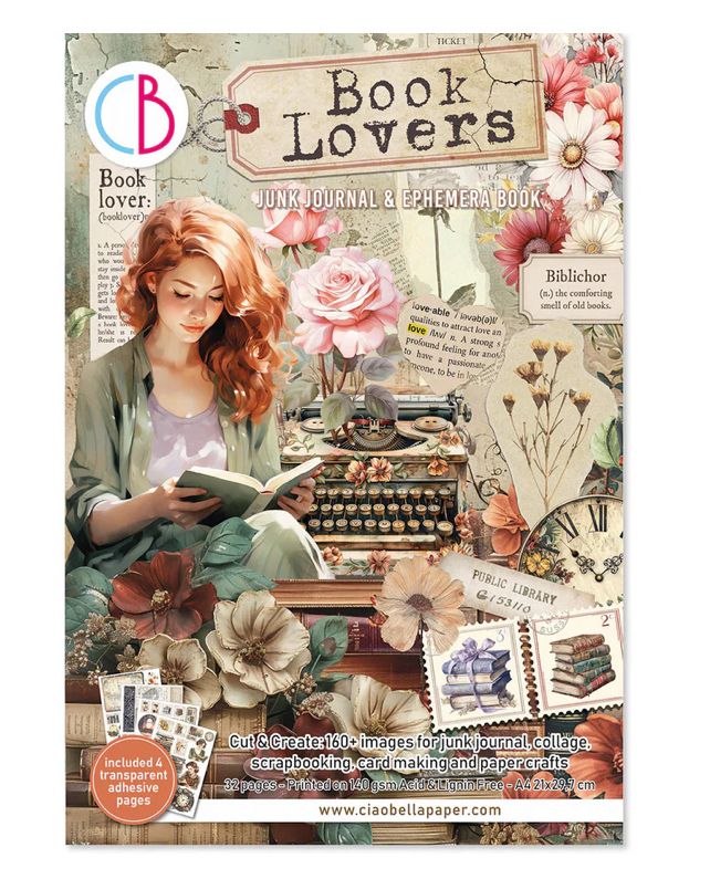 Book Lovers Junk Journal &amp; Ephemera Book A4 32/pk