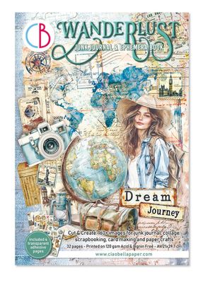Wanderlust Junk Journal &amp; Ephemera Book - A4 32/pk