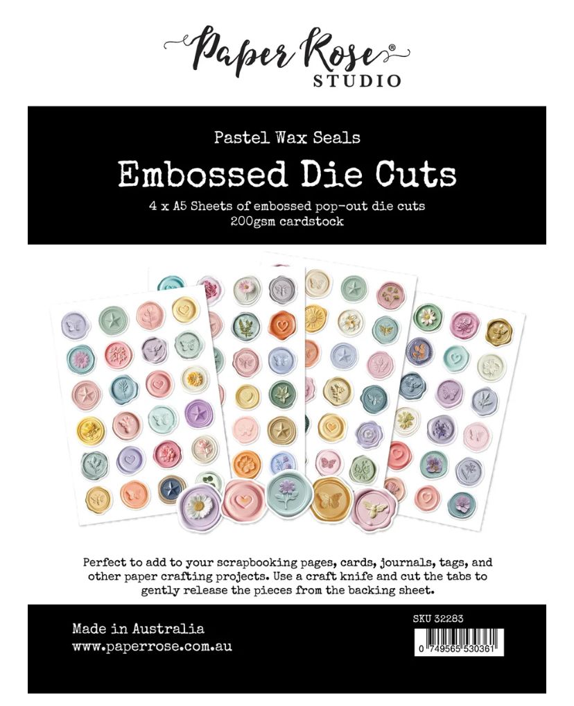 Pastel Wax Seals -  Embossed Die Cuts