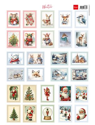 A4 Cutting Sheet - Winter Stamps
