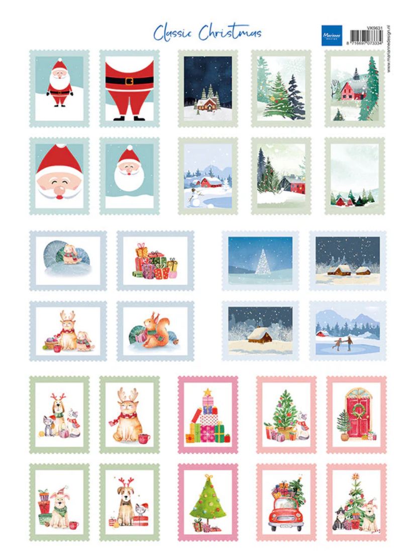 A4 Cutting Sheet - Classic Christmas Stamps
