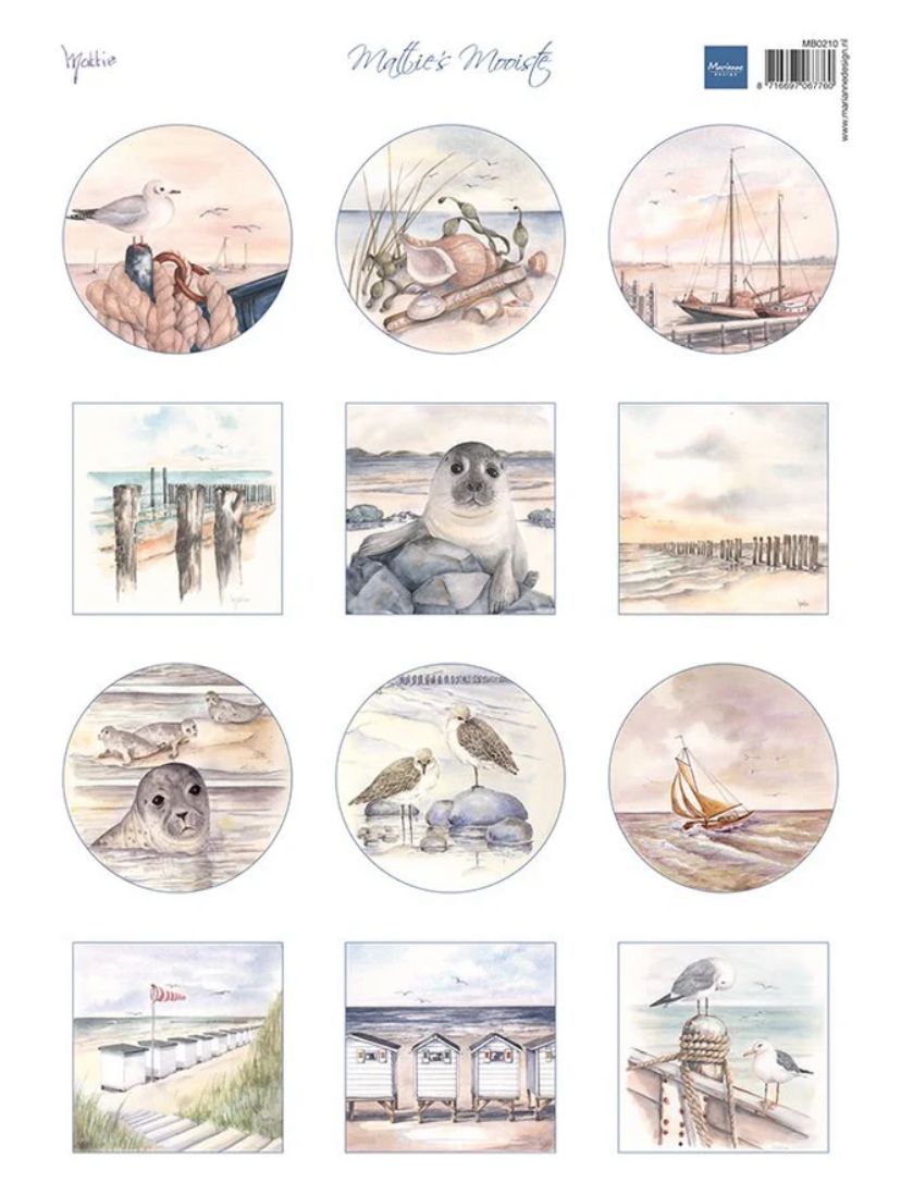Mattie&#39;s Mini&#39;s - Beach A4 Cutting Sheet