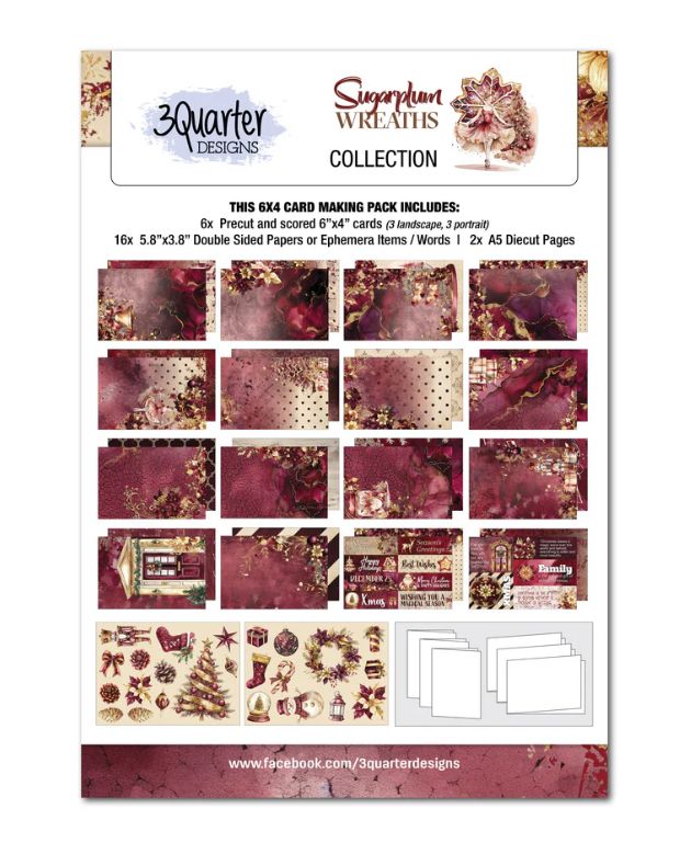 Surgar Plum Wreath 6x4 Card Pack
