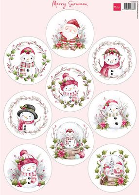 A4 Cutting Sheet - Merry Snowmen