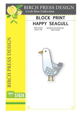 Happy Seagull - Block Print Die