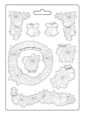 Poinsettia And Garlands - A5 Soft Mould