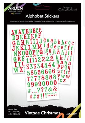 Vintage Christmas - Alphabet Stickers