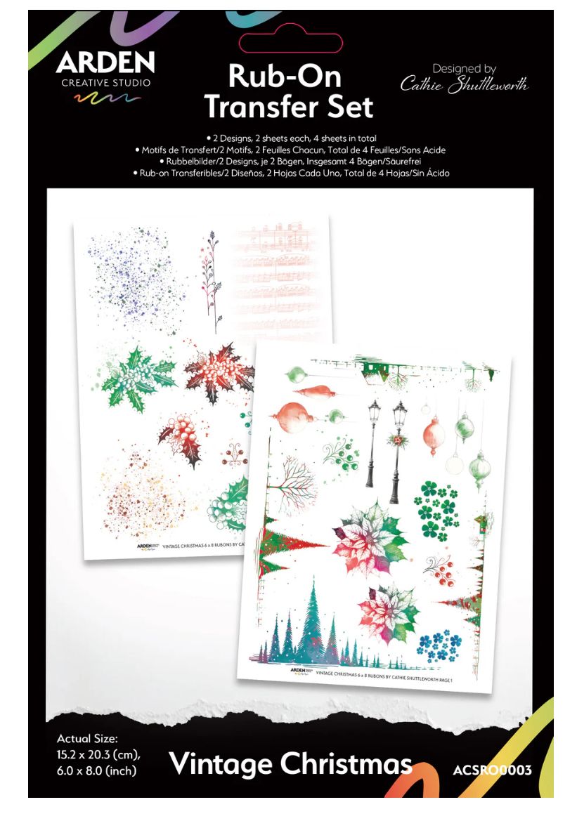 Vintage Christmas - 6x8 Rub On Transfer Set