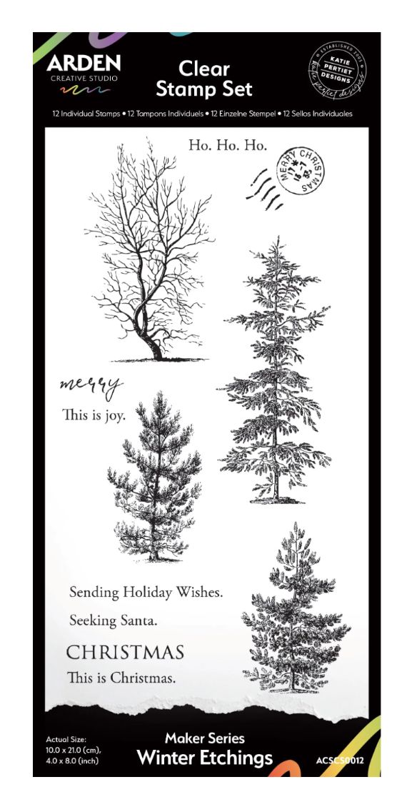 Winter Etchings 4x8 Clear Stamp - Makers Series