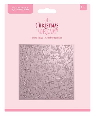 A Christmas Dream - 3D Embossing Folder 5.5x5.5&quot; - Festive Foliage