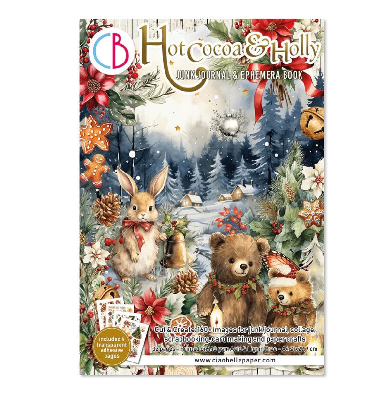 Hot Cocoa Junk Journal &amp; Ephemera Book A4 32/pk
