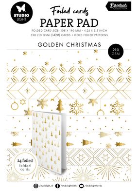 Golden Patterns Foiled Cards - 24 Sheets