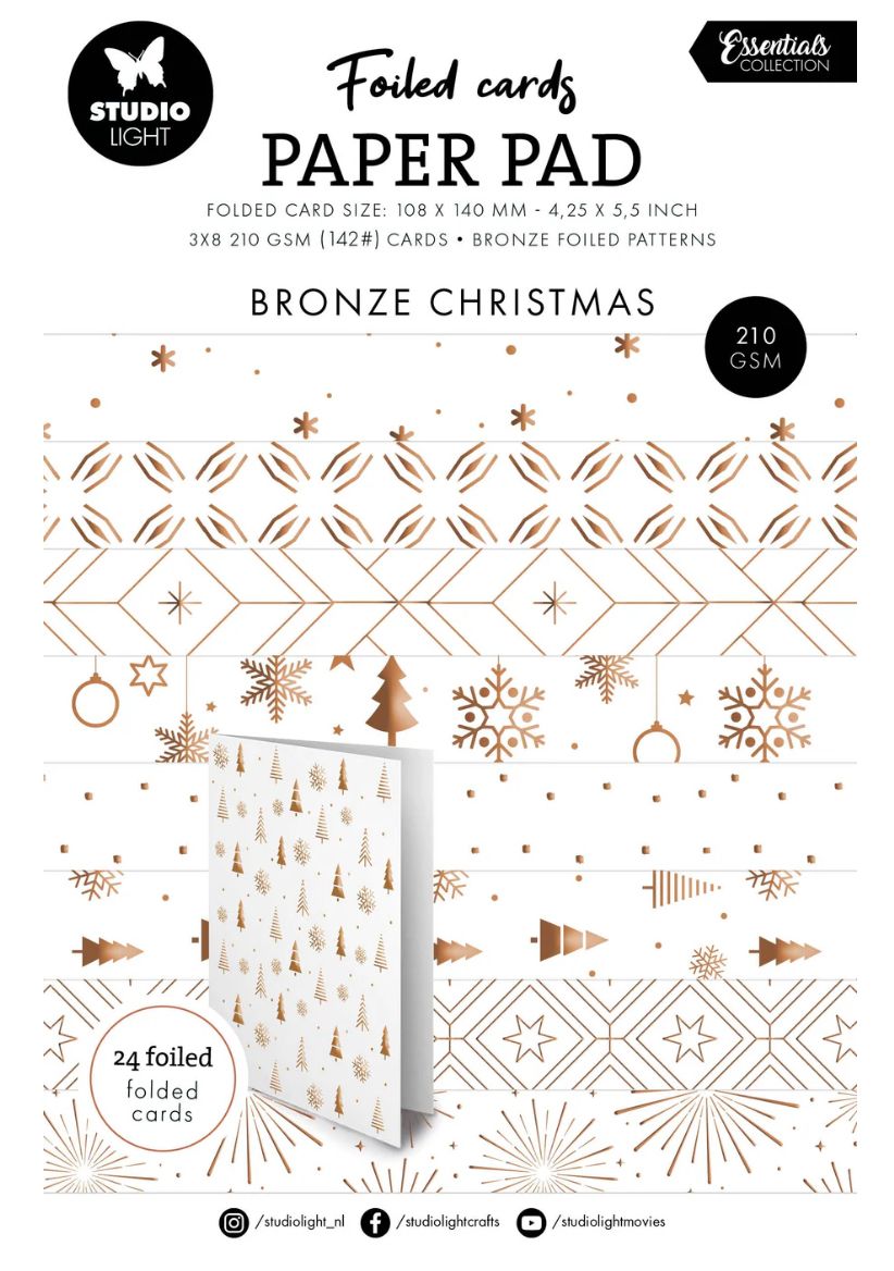 Bronze Patterns Foiled Cards - 24 Sheets