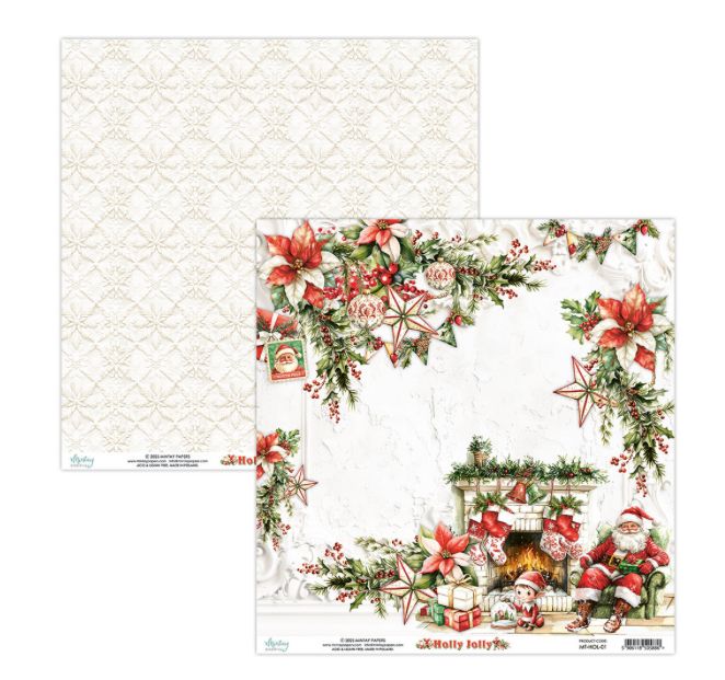 Holly Jolly - 12x12 Patterned Paper Single Sheet 01