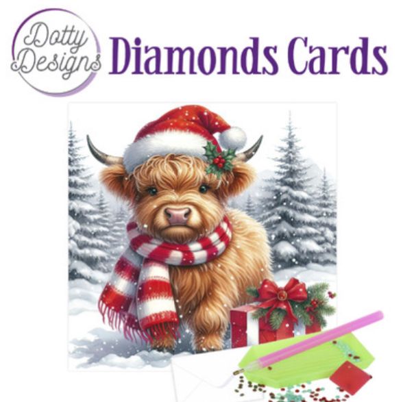 Dotty Designs Diamond Card Kit - Christmas Cow 2
