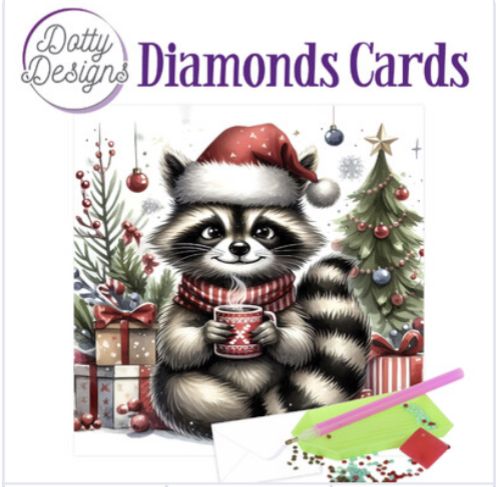 Dotty Designs Diamond Card Kit - Christmas Racoon