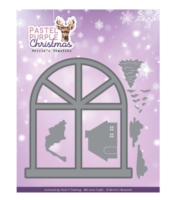 Pastel Window - Pastel Purple Christmas, Berries Beauties Die