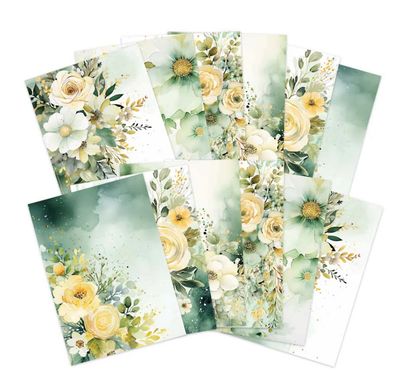 Sage Blooms - Adorable Scoreable Designer Cardstock