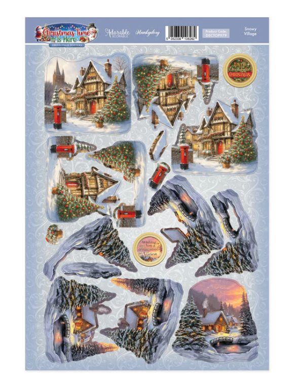 Snowy Village -  Decoupage Topper Sheet