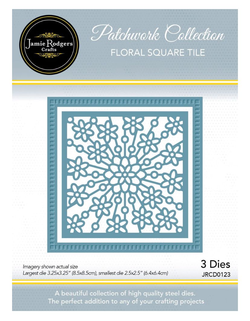 Floral Square Tile  Die Set