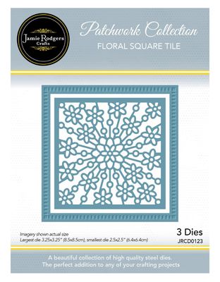 Floral Square Tile  Die Set