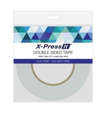Double Sided Tissue Tape, 12mmx50mm 1/2&quot; X 50yrds