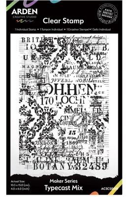 Makers Series - Type Cast Mix 4x6 Background Stamp