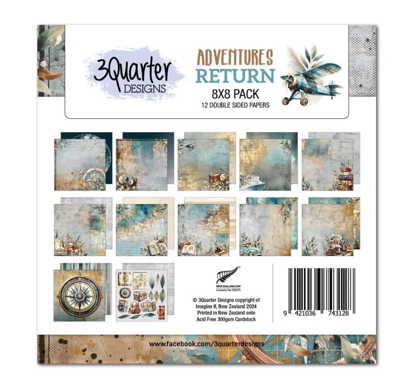 3Quarter Designs - Adventure Return 8x8 Paper Pack