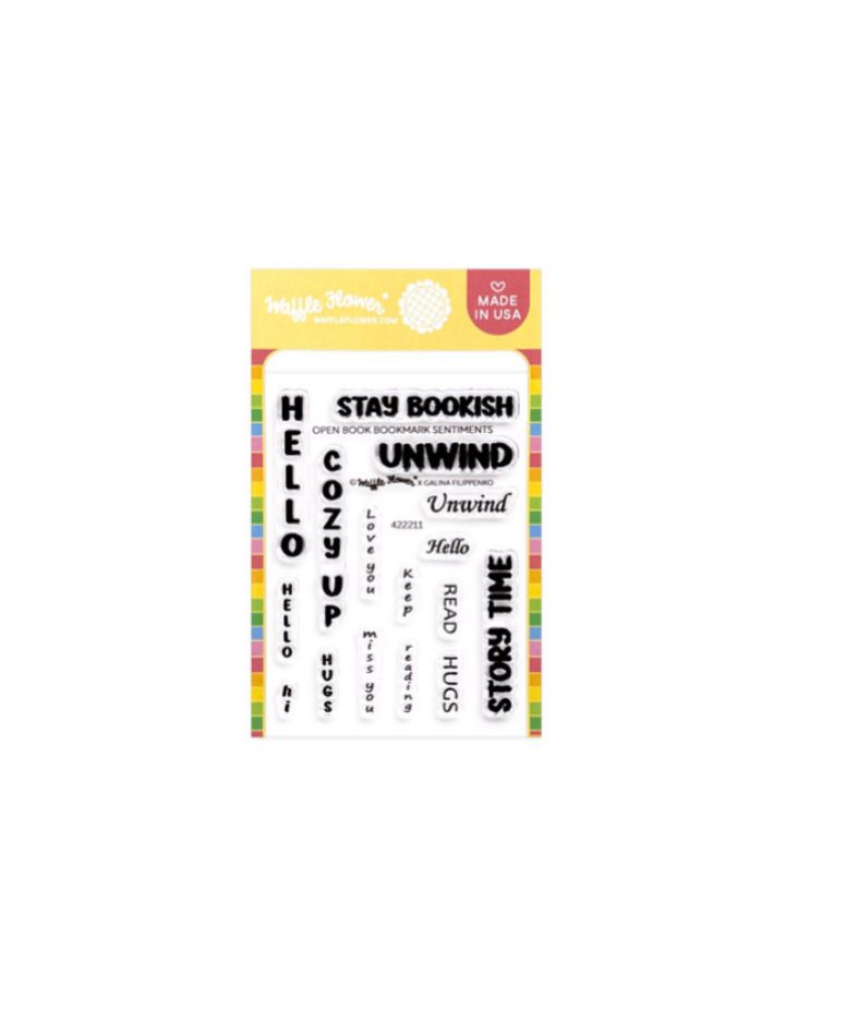 Open Book Bookmark Sentiments - Clear Stamp