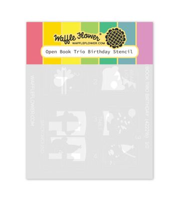 Open Book Trio Birthday - Stencil
