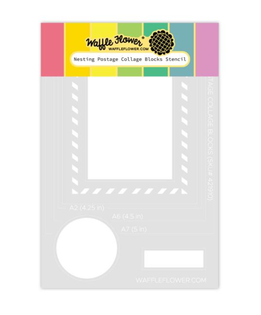 Nesting Postage Collage Blocks - Stencil