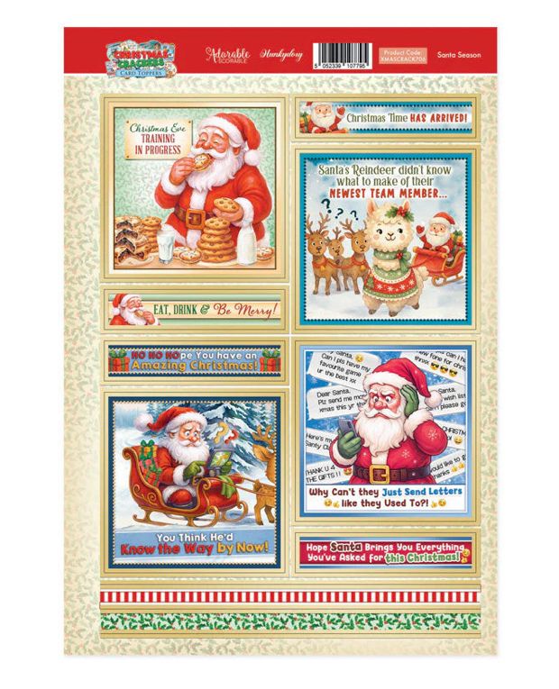 Santa Season - Christmas Cracker Topper Sheet