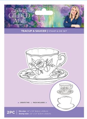 Crafter's Companion Sara Signature Collection - The Gilded Age Stamp &amp; Die, Teacup &amp; Saucer