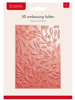 Crafter&#39;s Companion - 3D Embossing Folder 5x7, Elegant Mistletoe
