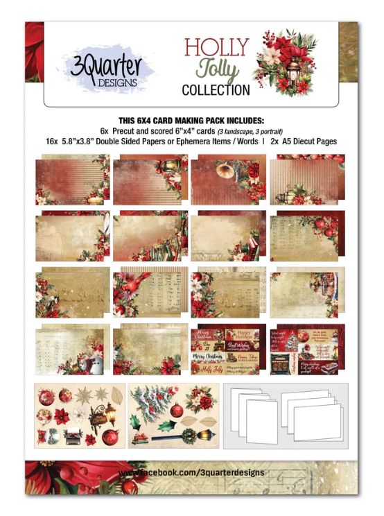 3Quarter Designs - Holly Jolly 6x4 Card Kit