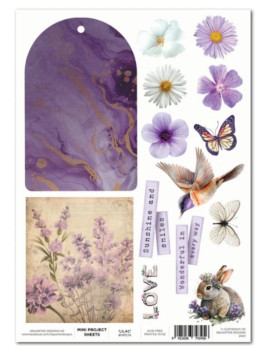 3Quarter Designs - Lilac Euphoria Mini Project Sheet