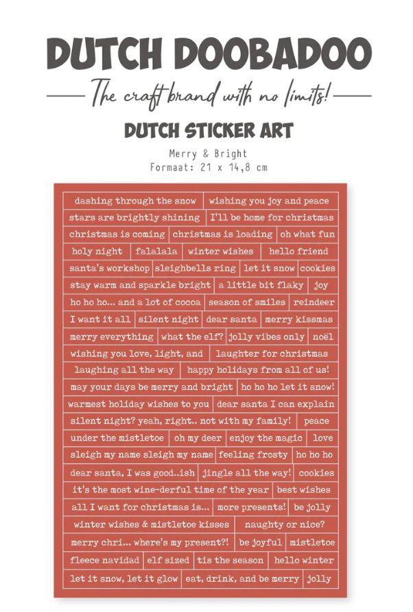Dutch Doobadoo DDBD - A5 Sticker Merry &amp; Bright