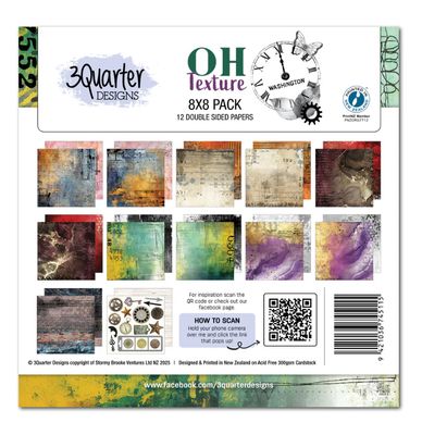 3Quarter Designs - Oh Texture 8x8 Paper Pad