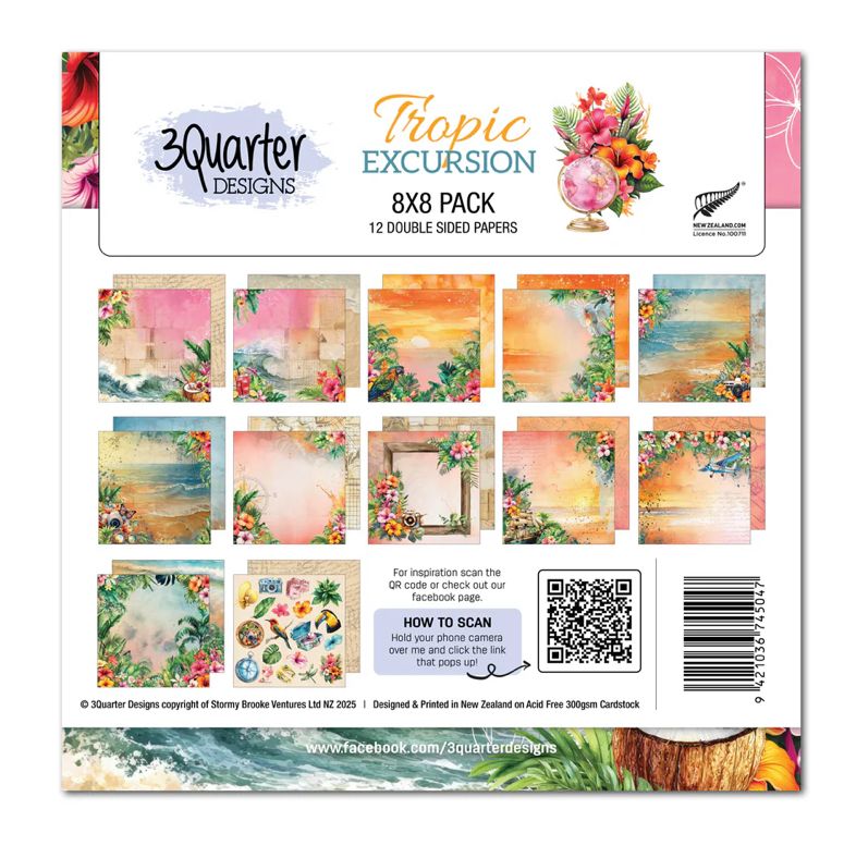 3Quarter Designs - Tropic Excursion 8x8 Paper Pack