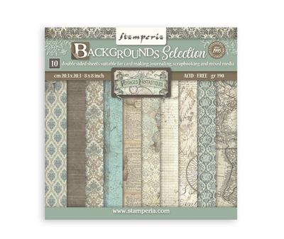 Stamperia - Voyages Fantastique 8x8  Background Paper Pad