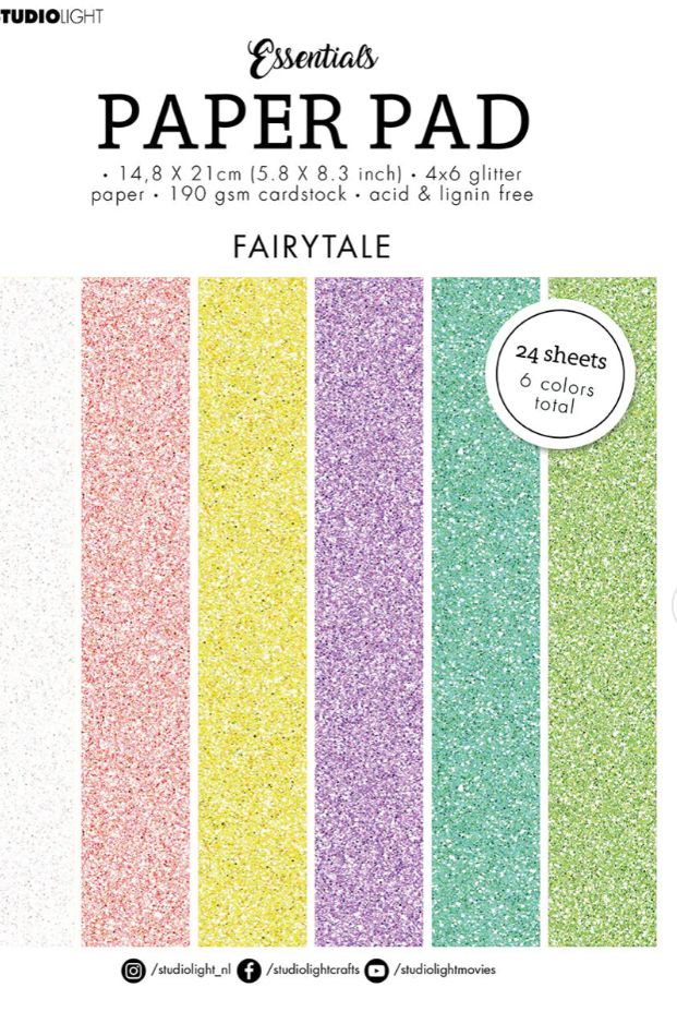SL- Glitter Paper Pad -  Fairytale 5.8x8.3 Inch 24 Sheets