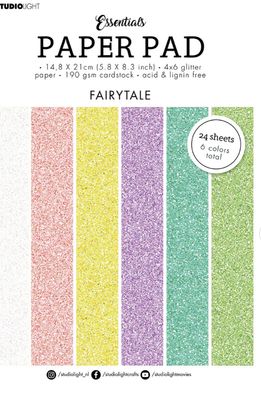 SL- Glitter Paper Pad -  Fairytale 5.8x8.3 Inch 24 Sheets