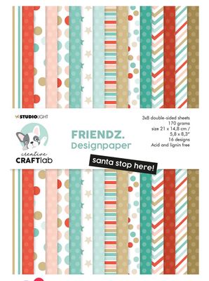 CCL Friendz- Santa Stops Here Paper Pad 5.8x8.3&quot; 24sheets