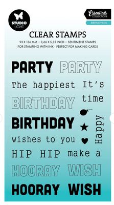 SL- Essentials Clear Stamps - Birthday Texts 18pcs