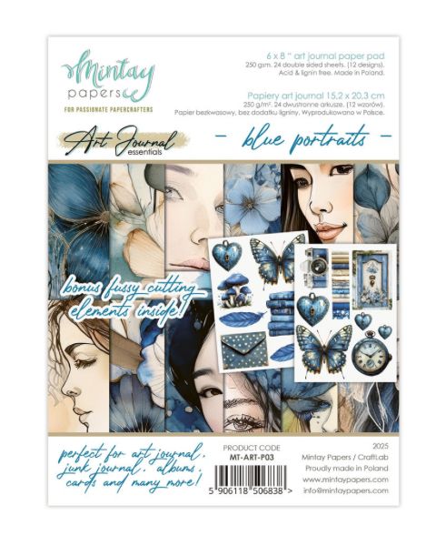 Mintay - Blue Portraits 6x8 Art Journal Pad