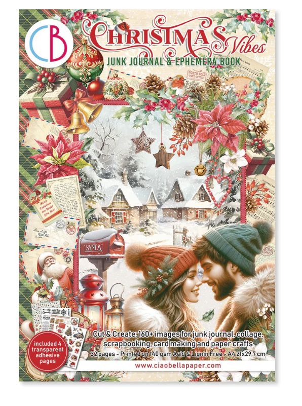 Christmas Vibes Junk Journal &amp; Ephemera Book A4 32/pkg